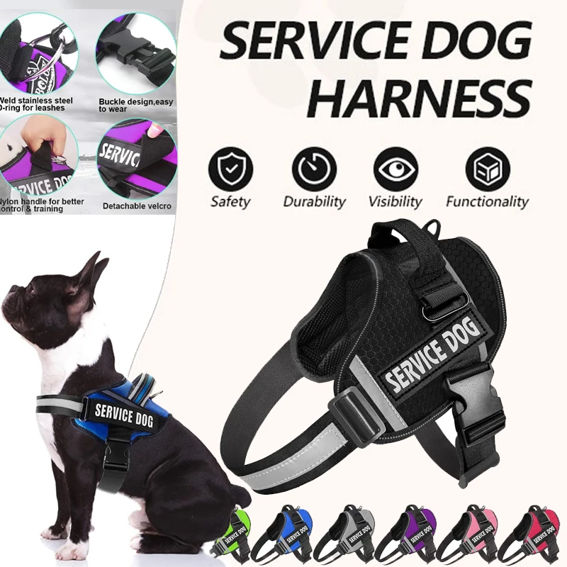 Dog Vest Harness No-Pull Service Dog Harness with Handle Adjustable Outdoor Pet Reflective Nylon Material Vest for Small Medium
Dog Vest Harness No-Pull Service Dog Harness with Handle Adjustable Outdoor Pet Reflective Nylon Material Vest for Small Medium