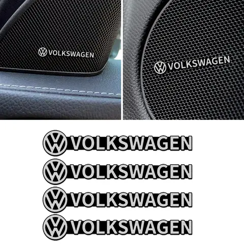 3D Car Audio Stereo Speaker Badge Sticker Decal Accessories For Volkswagen VW Golf Polo Caddy Tiguan Passat Jetta Touareg Sharan