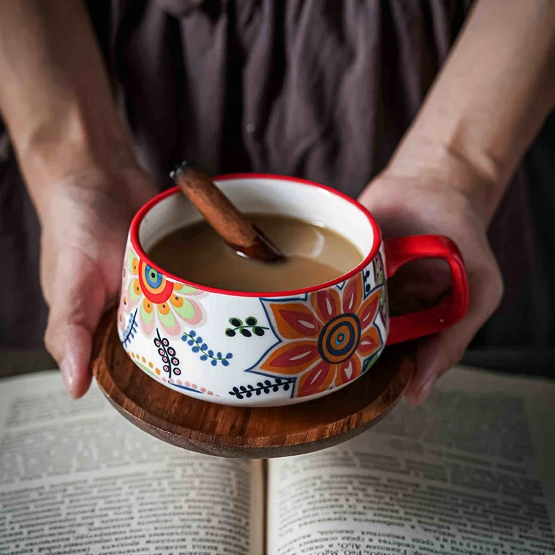 Nordic style short cup wooden saucer series, pastoral style ceramic cup saucer, teacup coffee cup with wooden saucer 
Nordic style short cup wooden saucer series, pastoral style ceramic cup saucer, teacup coffee cup with wooden saucer