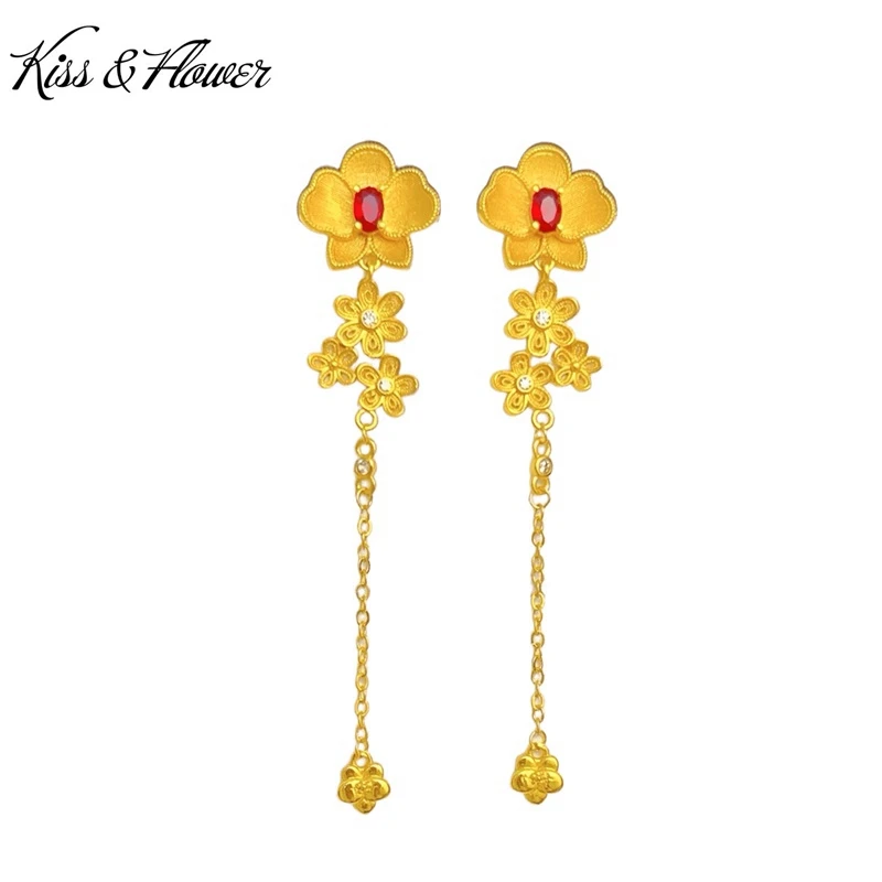 KISS&FLOWER 24KT Gold Vintage Flower Tassel Stud Earrings For Women Wedding Party Birthday Christmas Bride Mother Gifts ER551
KISS&FLOWER 24KT Gold Vintage Flower Tassel Stud Earrings For Women Wedding Party Birthday Christmas Bride Mother Gifts ER551