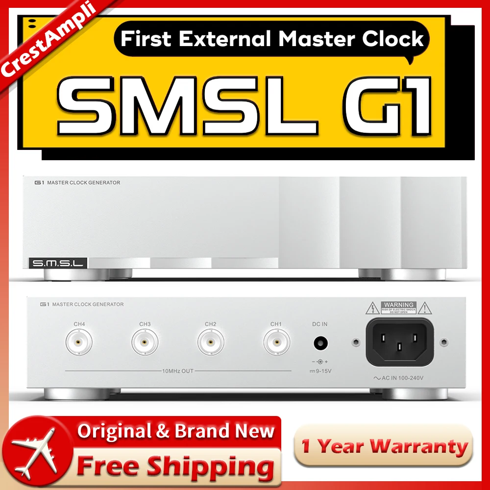 SMSL G1 xternal Master Clock High Precision OCXO Quad-Channel Clock Accuracy ±3 ppb 10MHz Output For Audio Decode CD player
SMSL G1 xternal Master Clock High Precision OCXO Quad-Channel Clock Accuracy ±3 ppb 10MHz Output For Audio Decode CD player