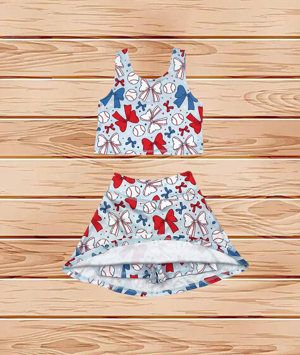 4.14 Wholesale Western Boutique children clothing Baby Girls 4th Of July Bows Baseball Yoga Vest Skort Active Wear Sets
4.14 Wholesale Western Boutique children clothing Baby Girls 4th Of July Bows Baseball Yoga Vest Skort Active Wear Sets