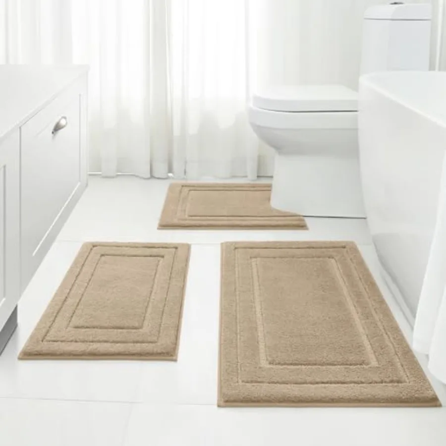 Bathroom Rugs Sets 3 Pcs Super Soft and Absorbent Non Slip Microfiber Toilet Bath Mat with U-Shaped for Bathroom Farmhouse
Bathroom Rugs Sets 3 Pcs Super Soft and Absorbent Non Slip Microfiber Toilet Bath Mat with U-Shaped for Bathroom Farmhouse