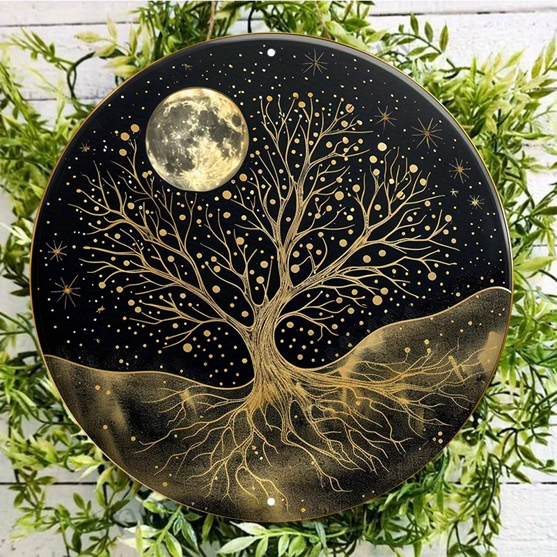 Aluminum Round Metal Sign, Door Hanging Wall Sign, Garland Decoration, Moon Tree Shining in the Sky, 1PC, 8x8 in
Aluminum Round Metal Sign, Door Hanging Wall Sign, Garland Decoration, Moon Tree Shining in the Sky, 1PC, 8x8 in