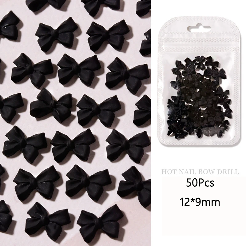50Pcs Rhinestone Nails Art Accessories Kawaii Black White bow knot Manicure Decoration Resin Butterfly 3D Charm for Nails DIY 
50Pcs Rhinestone Nails Art Accessories Kawaii Black White bow knot Manicure Decoration Resin Butterfly 3D Charm for Nails DIY