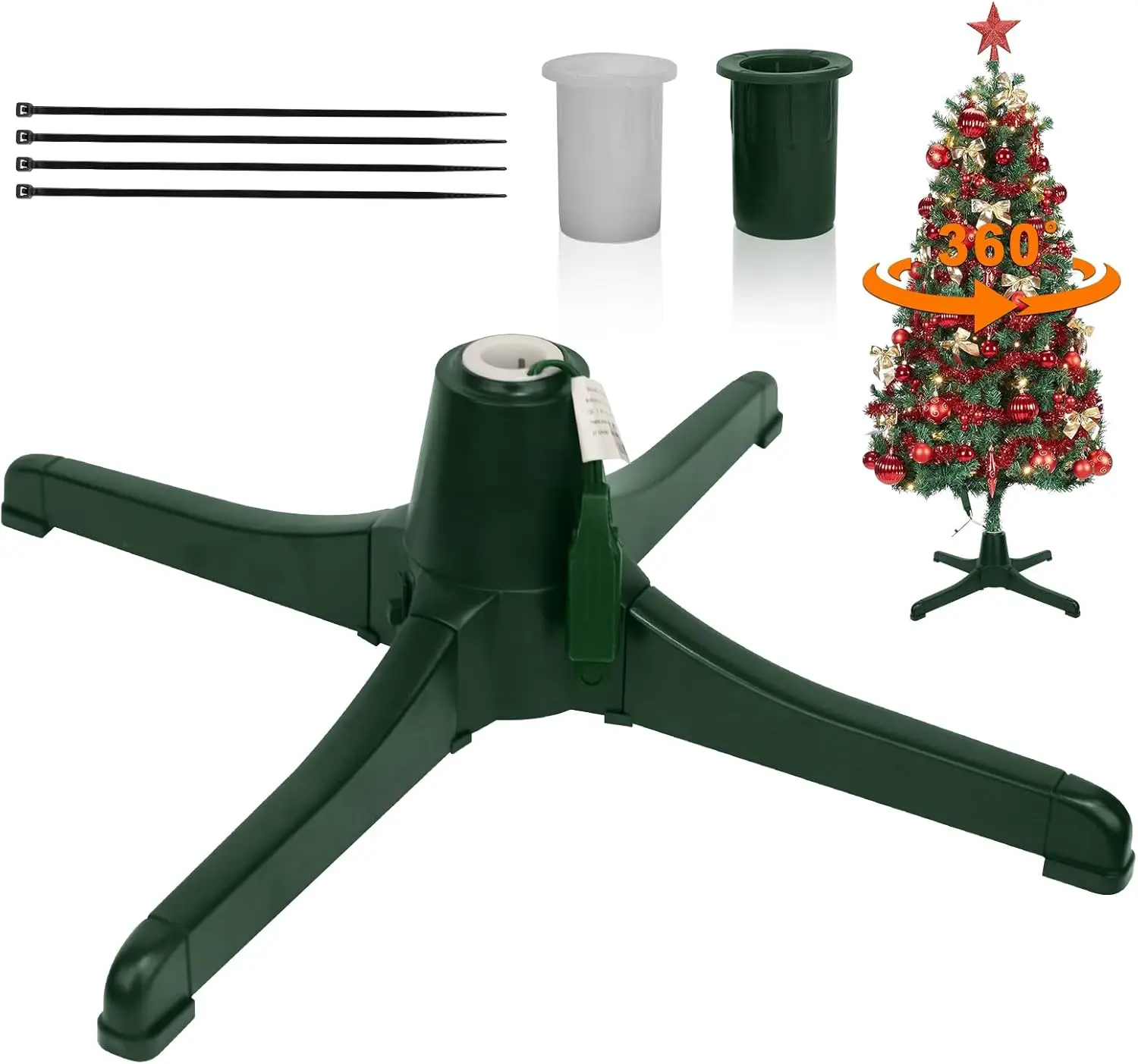 360-Degree Rotating Christmas Tree Stand,Up to 7.5ft and 80 pounds Artificial Tree,with 3 Settings Trunk Diameter
360-Degree Rotating Christmas Tree Stand,Up to 7.5ft and 80 pounds Artificial Tree,with 3 Settings Trunk Diameter
