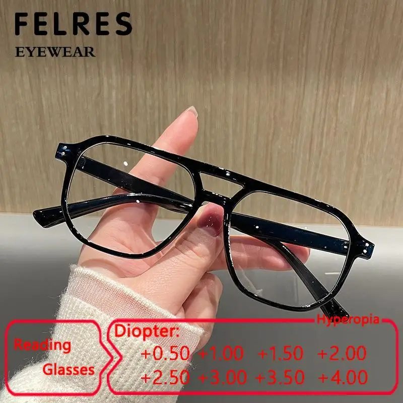 Trendy Square Double Bridge Anti Blue Light Reading Glasses Women Retro Optical Glasses Men Presbyopic Eyeglasses Readers
Trendy Square Double Bridge Anti Blue Light Reading Glasses Women Retro Optical Glasses Men Presbyopic Eyeglasses Readers