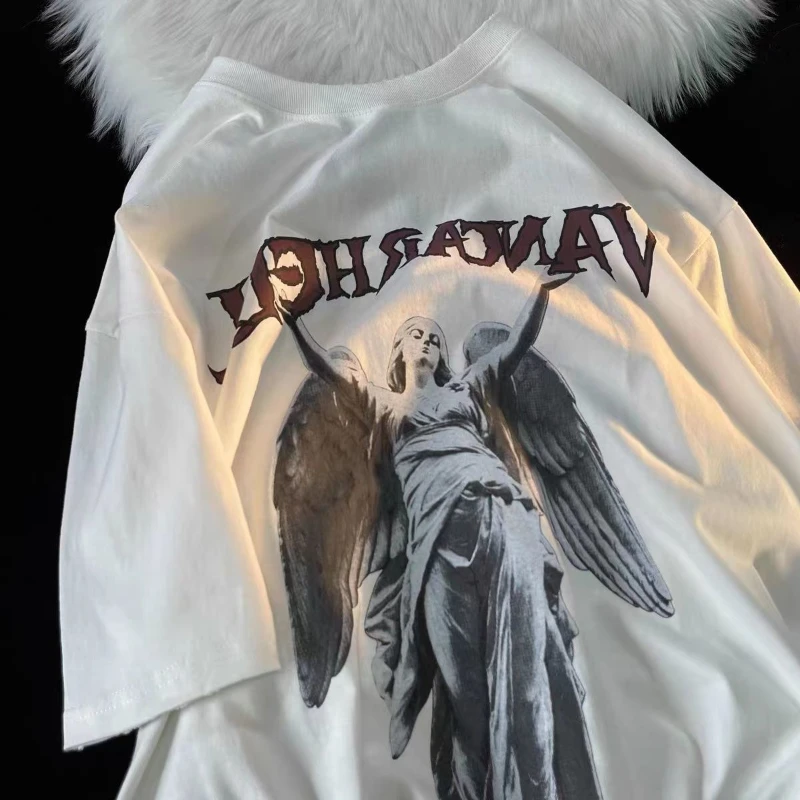 2022 New Summer Women's T Shirt Harajuku Angel Print Short Sleeve Oversized T-Shirt Women Street T-Shirt Loose Casual Tops
2022 New Summer Women's T Shirt Harajuku Angel Print Short Sleeve Oversized T-Shirt Women Street T-Shirt Loose Casual Tops