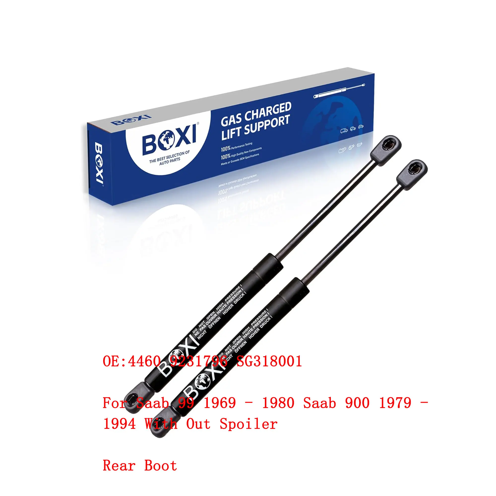 2Pcs Rear Trunk Lift Supports Struts Shocks 4460 9231796 SG318001 For Saab 99 1969 - 1980 Saab 900 1979 - 1994 With Out Spoiler
2Pcs Rear Trunk Lift Supports Struts Shocks 4460 9231796 SG318001 For Saab 99 1969 - 1980 Saab 900 1979 - 1994 With Out Spoiler