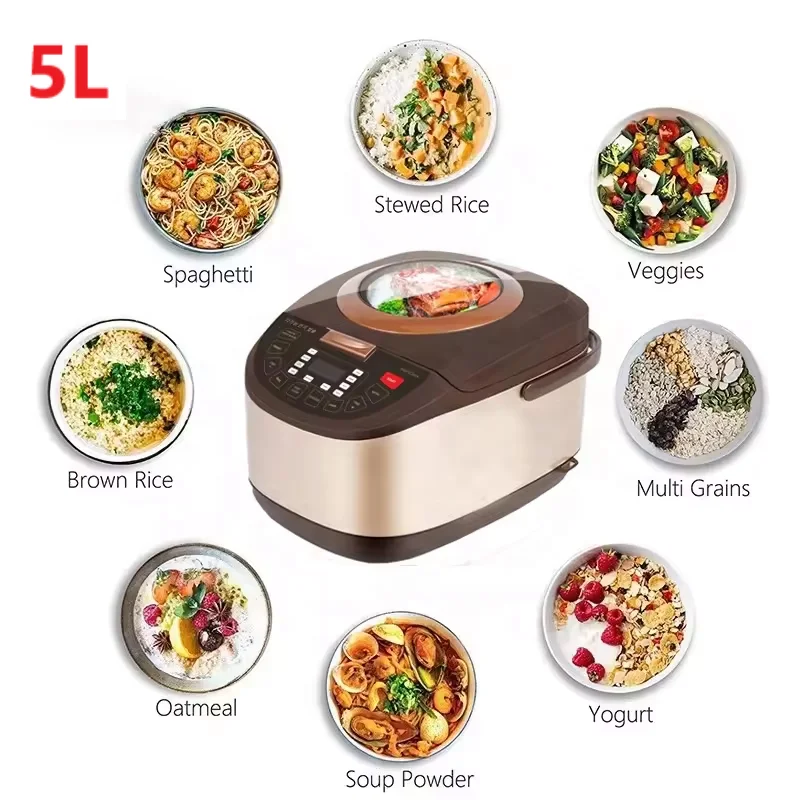Stainless Steel Rice Cooker Electric Multifunctional Rice Cooker 5l Booking Timing Rice Cooker Machine
Stainless Steel Rice Cooker Electric Multifunctional Rice Cooker 5l Booking Timing Rice Cooker Machine