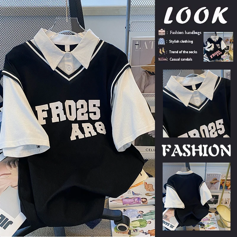 Loose Fit Pure Cotton Short Sleeve Women's T-shirt Large Size Shirt School Style Top for Young Women Summer Wear
Loose Fit Pure Cotton Short Sleeve Women's T-shirt Large Size Shirt School Style Top for Young Women Summer Wear