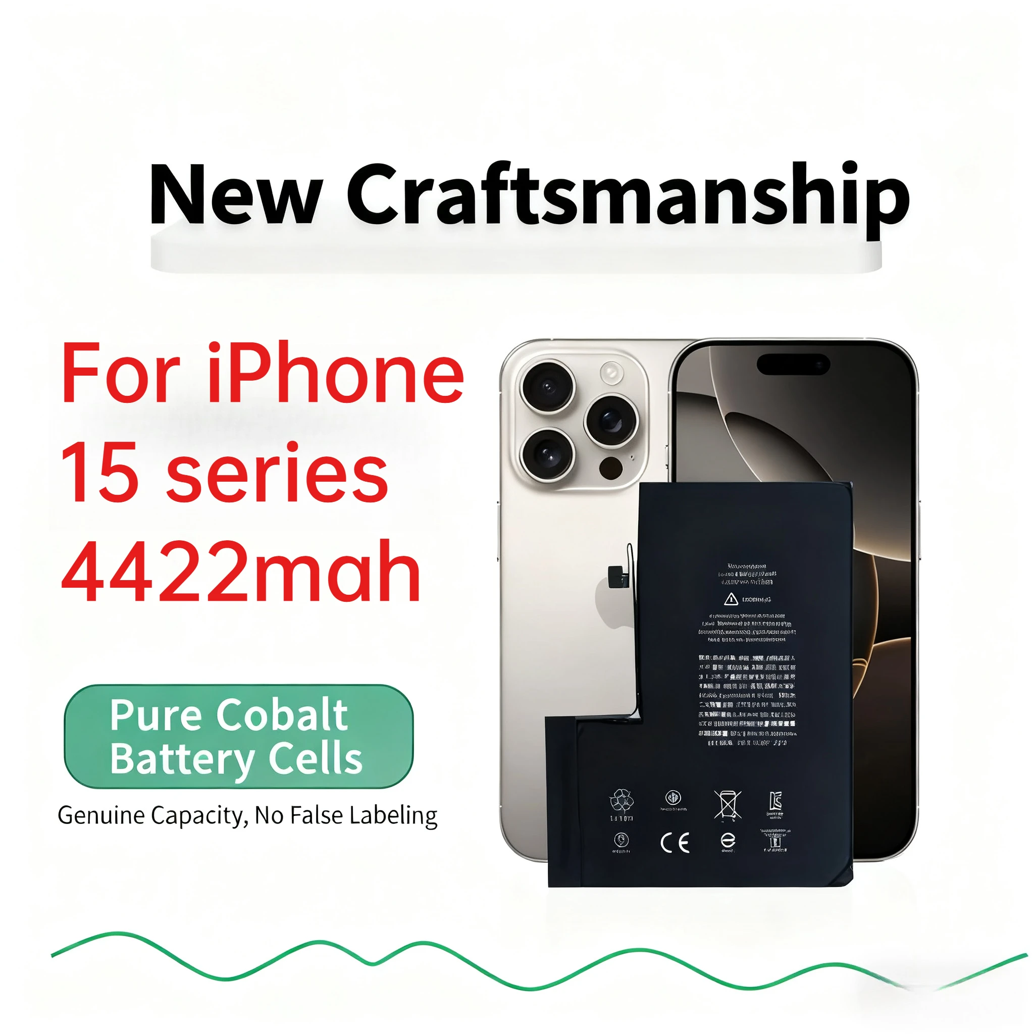 4422mAh Replacement Battery for IPhone 15 15Plus 15Pro 15Pro Max Long Lasting Li-ion Battery with Repair Tools Kit
4422mAh Replacement Battery for IPhone 15 15Plus 15Pro 15Pro Max Long Lasting Li-ion Battery with Repair Tools Kit