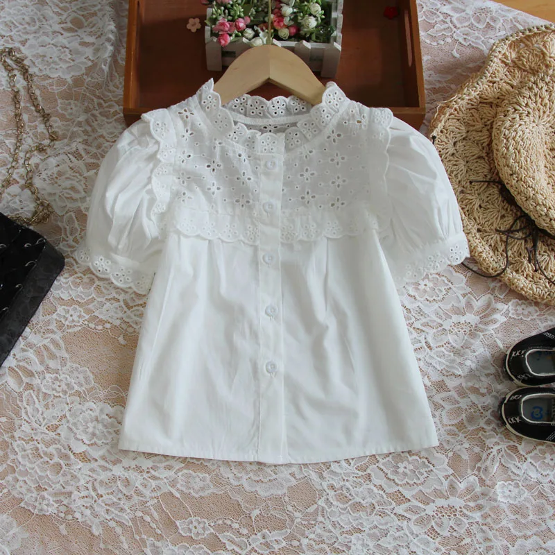 Cotton Korean Toddler Short Sleeve Tops Ruffle Sleeve Blouse for Big Kids Summer Children Girls Princess White Shirts 6 8 12Yrs
Cotton Korean Toddler Short Sleeve Tops Ruffle Sleeve Blouse for Big Kids Summer Children Girls Princess White Shirts 6 8 12Yrs