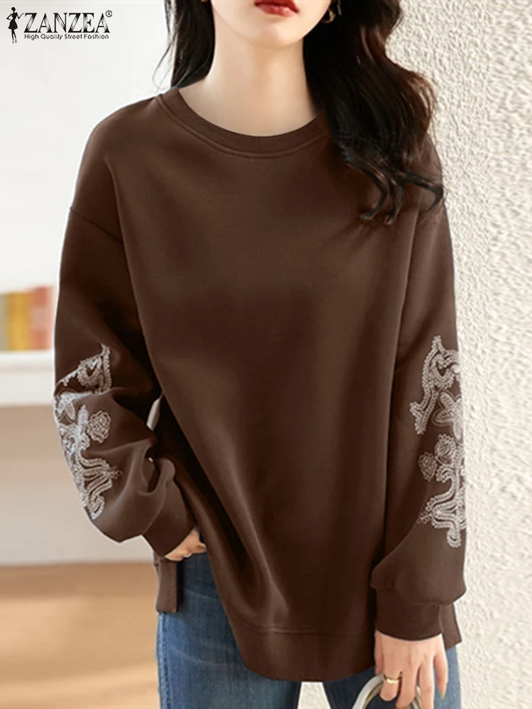 Autumn 2024 Long Sleeve Hoodies ZANZEA Women Sweatshirts Fashion Embroidery Sleeve Pullover Retro Simple O-neck Oversized Tops
Autumn 2024 Long Sleeve Hoodies ZANZEA Women Sweatshirts Fashion Embroidery Sleeve Pullover Retro Simple O-neck Oversized Tops