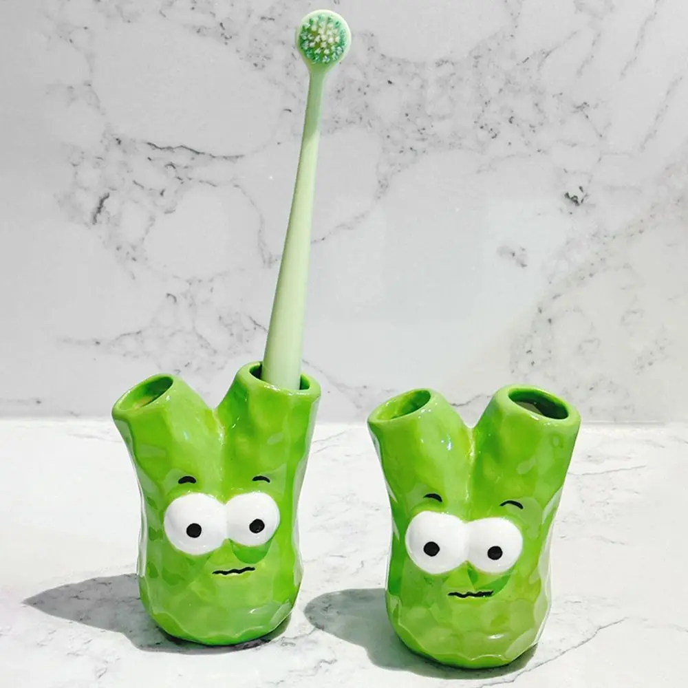 2 Holes Ceramic Toothbrush Holder Scallion Shape Waterproof Toothbrush Storage Rack Cartoon Space-Saving
2 Holes Ceramic Toothbrush Holder Scallion Shape Waterproof Toothbrush Storage Rack Cartoon Space-Saving