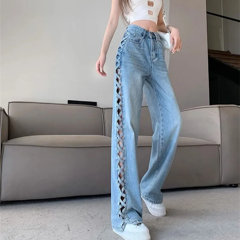 Ladies Straight Leg Cowboy Pantalons Spring Women Fashion Large Size 4xl Denim Trousers Autumn Female High Waist Wide Leg Jeans
Ladies Straight Leg Cowboy Pantalons Spring Women Fashion Large Size 4xl Denim Trousers Autumn Female High Waist Wide Leg Jeans