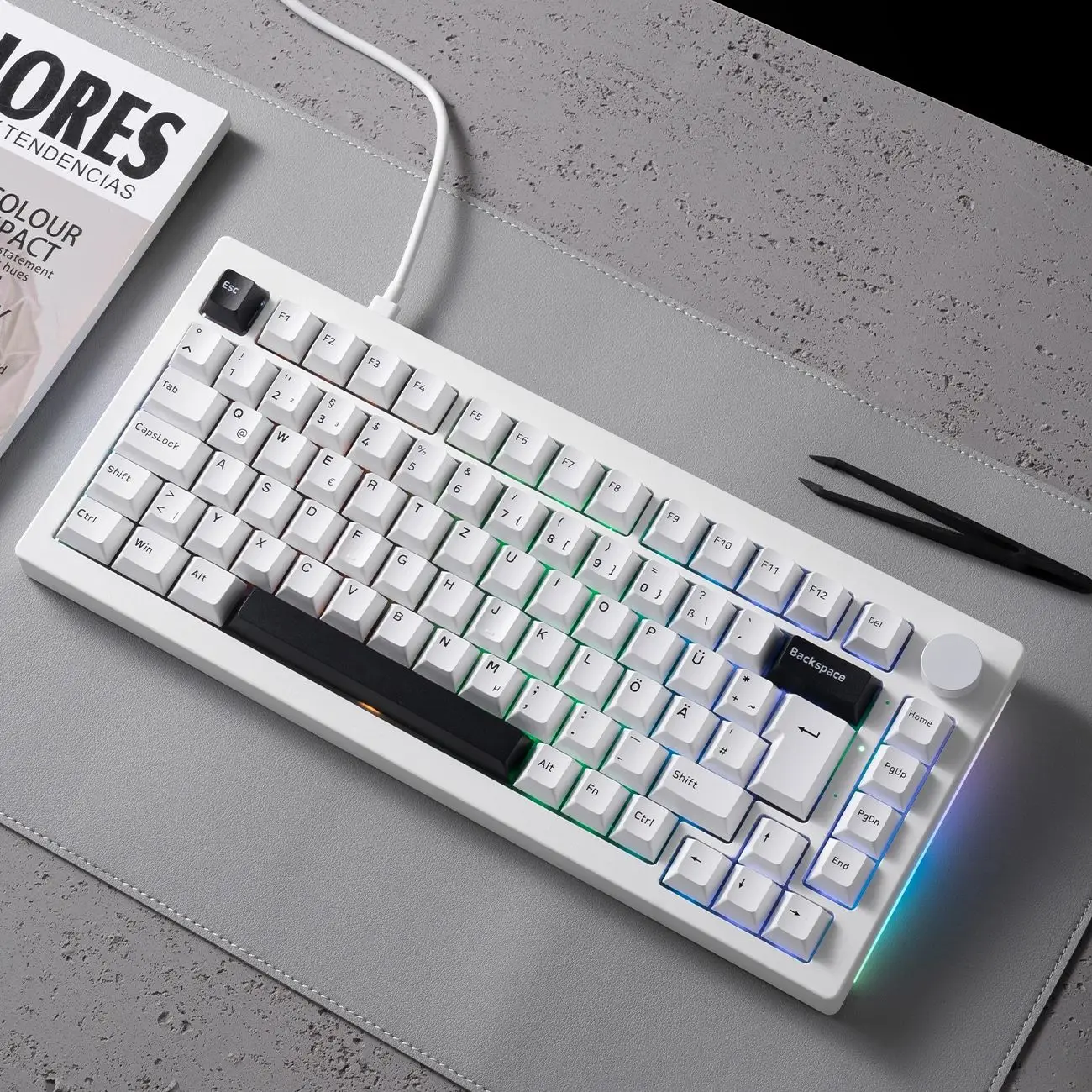 Akko 5075B Plus Black on White 75% ISO-DE/UK/Nordic Mechanical Gaming Keyboard Hot Swap Multi-Modes 2.4GHz /USB Type-C/BT 5.0
Akko 5075B Plus Black on White 75% ISO-DE/UK/Nordic Mechanical Gaming Keyboard Hot Swap Multi-Modes 2.4GHz /USB Type-C/BT 5.0