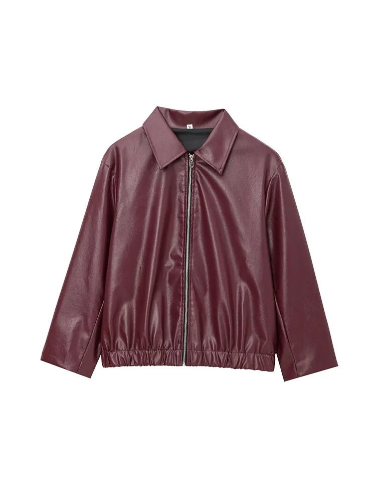 2024 new European and American women's fashion simple versatile loose zipper burgundy jacket long sleeve coat
2024 new European and American women's fashion simple versatile loose zipper burgundy jacket long sleeve coat