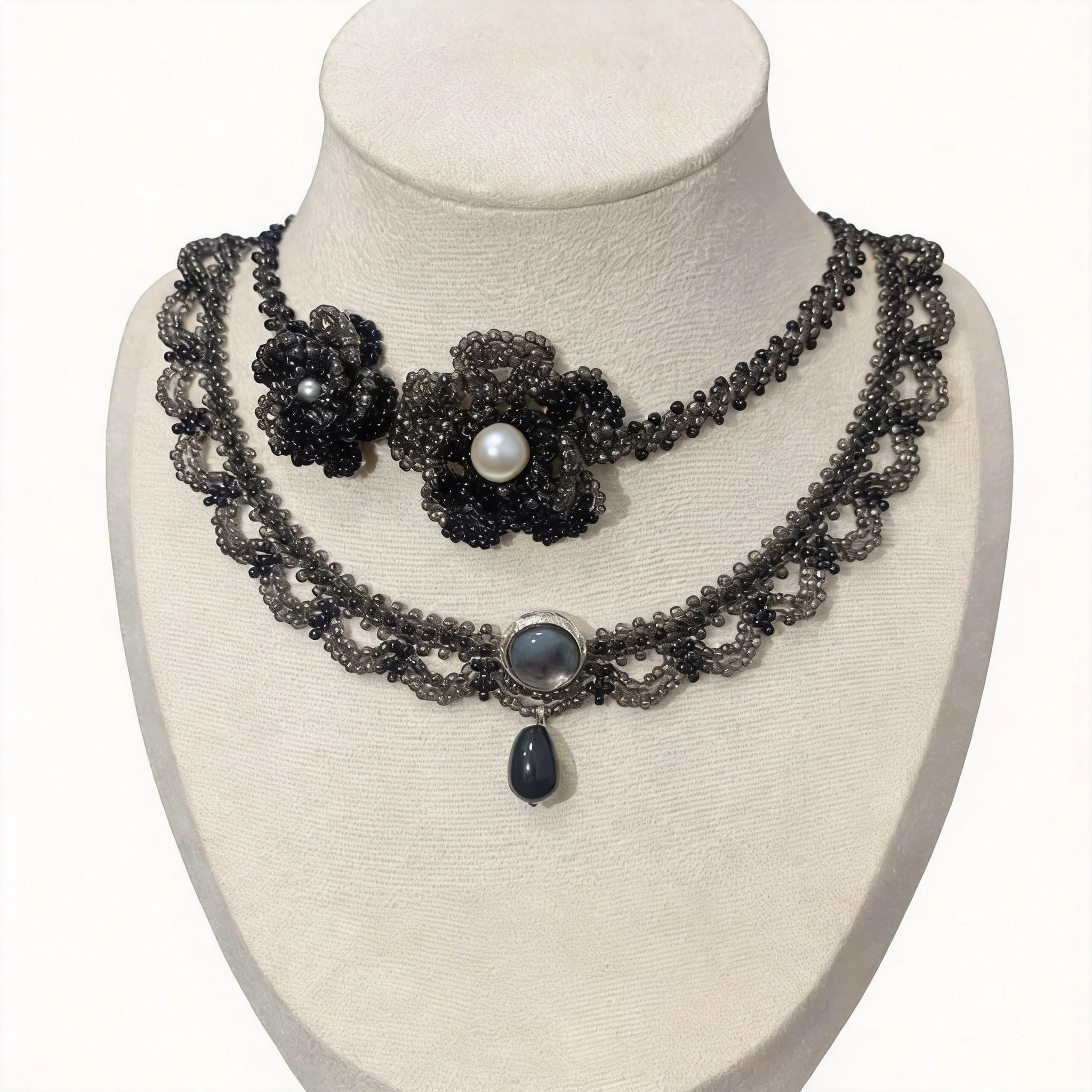 Chinese Style Vintage Black Lace Camellia Layered Choker Necklace For Women Imitation Pearl Rhinestone Lucky Blessing Fashion
Chinese Style Vintage Black Lace Camellia Layered Choker Necklace For Women Imitation Pearl Rhinestone Lucky Blessing Fashion