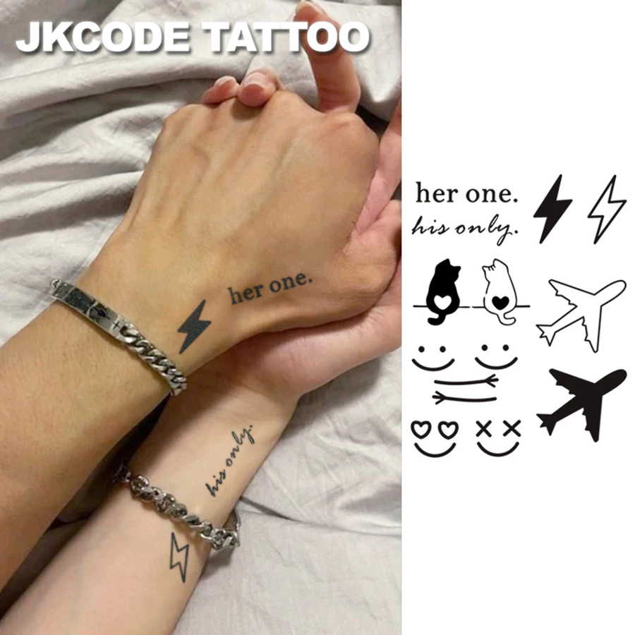 Minimal Tattoo Herbal Finger Couple Confession Tattoo Sticker Ins Style Cute Design - Ins Smile Hug - Lightning Plane Kitten "Her One - His Only" Elegant Style Quirky Cute Tattoo Fashion Girl Accessories Women's Finger Hand Neck Tattoo Long-Lasting Waterp
Minimal Tattoo Herbal Finger Couple Confession Tattoo Sticker Ins Style Cute Design - Ins Smile Hug - Lightning Plane Kitten "Her One - His Only" Elegant Style Quirky Cute Tattoo Fashion Girl Accessories Women's Finger Hand Neck Tattoo Long-Lasting Waterp
