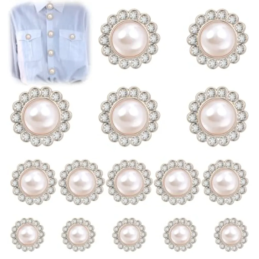 15Pcs Pearl Buttons for Clothes, Gold Vintage Fancy Pearl Buttons for Sewing Round Shape Buckles Sew On Embellishments for Dres
15Pcs Pearl Buttons for Clothes, Gold Vintage Fancy Pearl Buttons for Sewing Round Shape Buckles Sew On Embellishments for Dres