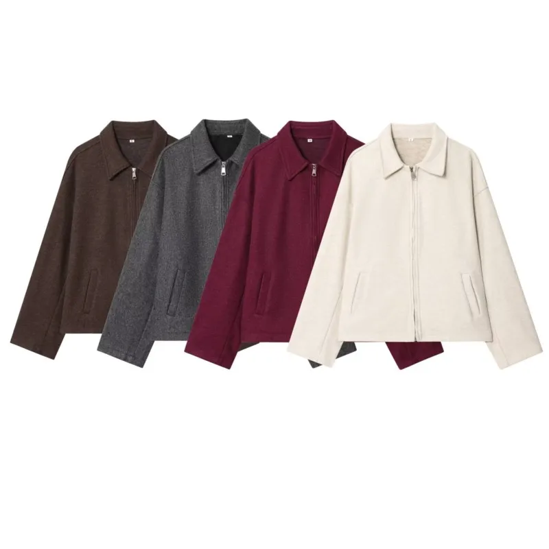 HipSeam Women Soft Woolen Jacket With Zipper Autumn Long Sleeve Women's Jackets Turn Down Collar Lady Pocket Coats Female Jacket
HipSeam Women Soft Woolen Jacket With Zipper Autumn Long Sleeve Women's Jackets Turn Down Collar Lady Pocket Coats Female Jacket