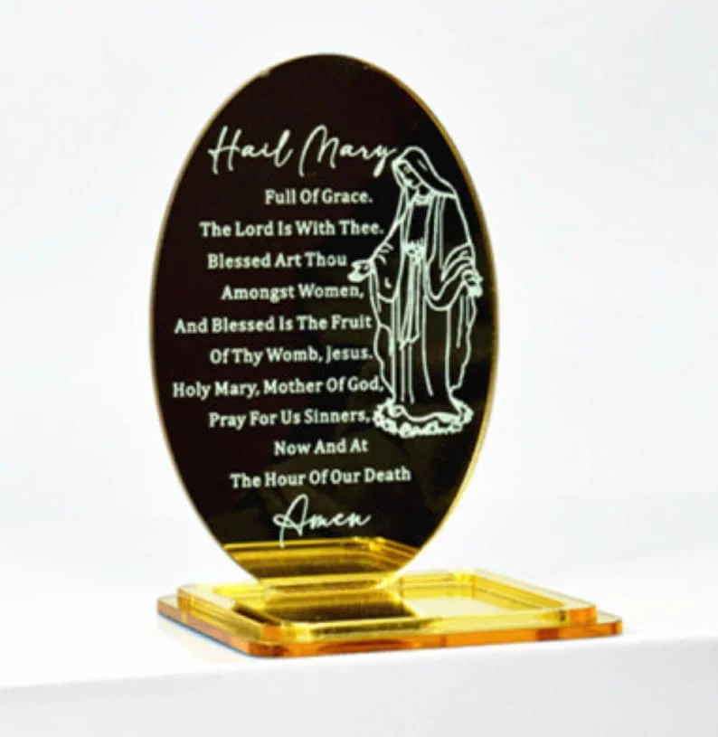Mother Mary Rosary Holder Acrylic Stand Religious Statue Christening Bomboniere Religious Favor Gift
Mother Mary Rosary Holder Acrylic Stand Religious Statue Christening Bomboniere Religious Favor Gift