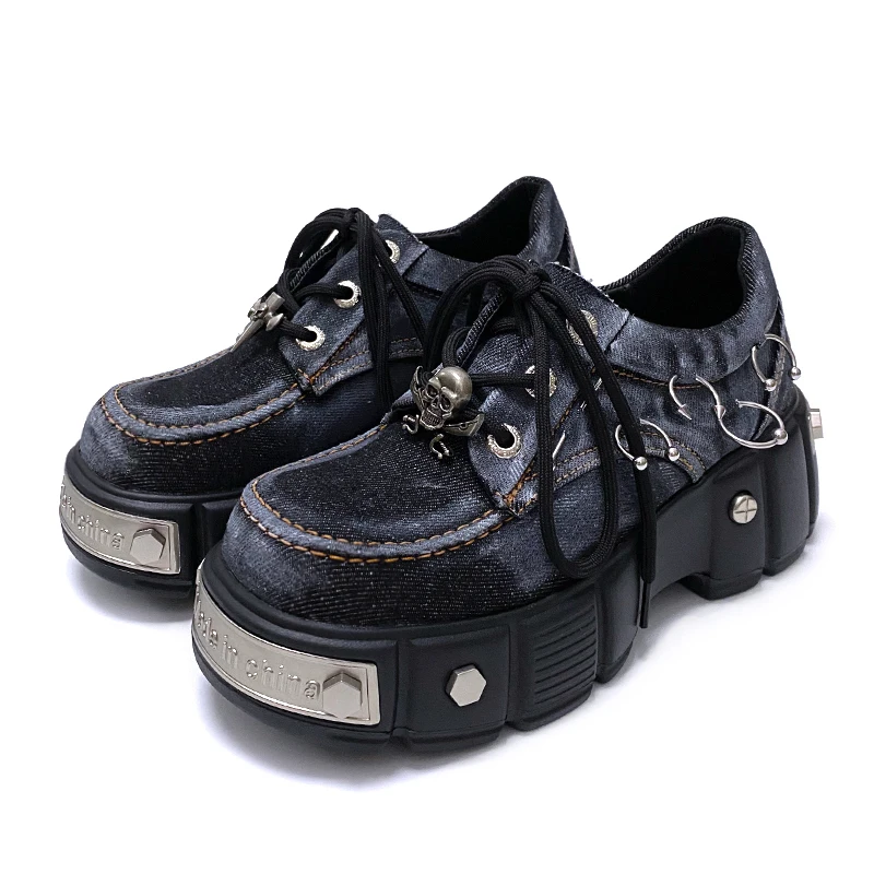 Style Chunky Heel Women's Shoes round Toe Unique Design Fashionable Punk Metal Rock Chick Single Shoes Deep Mouth
Style Chunky Heel Women's Shoes round Toe Unique Design Fashionable Punk Metal Rock Chick Single Shoes Deep Mouth