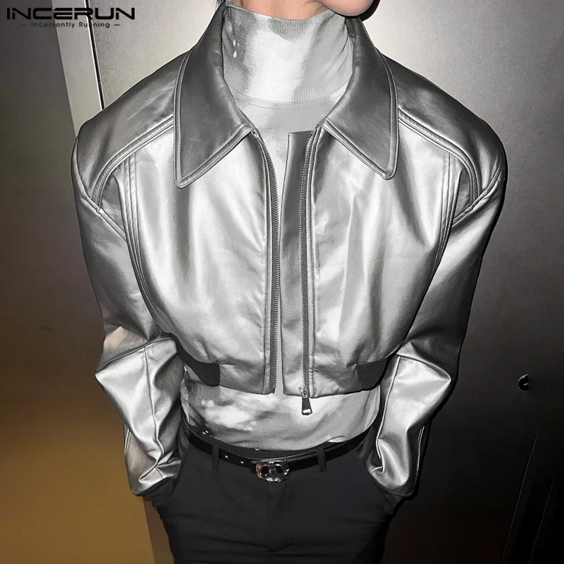 INCERUN Handsome Simple Lapel Collar Waistcoats Men Long Sleeve Solid Color Coats PU Leather Short Jackets Zipper Loose Tops
INCERUN Handsome Simple Lapel Collar Waistcoats Men Long Sleeve Solid Color Coats PU Leather Short Jackets Zipper Loose Tops
