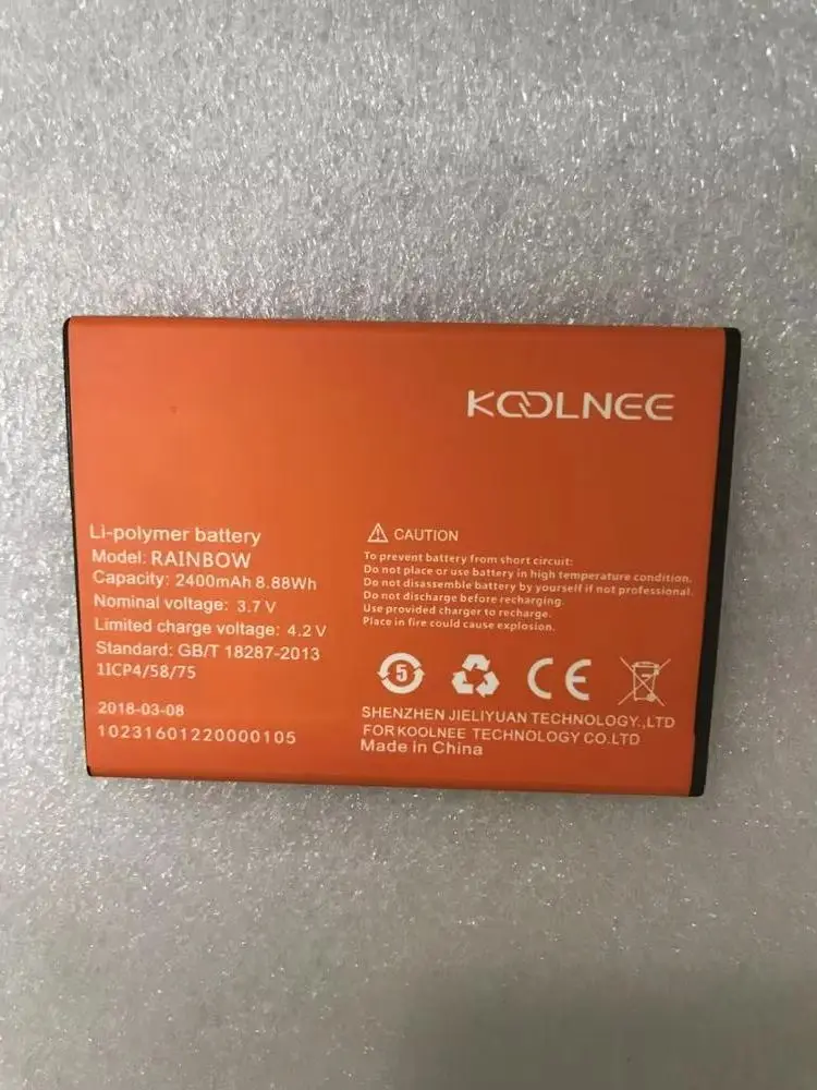 100% NEW Original 2400mAh battery for Koolnee Rainbow MTK6580A 5.0 Inch Mobile Phone
100% NEW Original 2400mAh battery for Koolnee Rainbow MTK6580A 5.0 Inch Mobile Phone