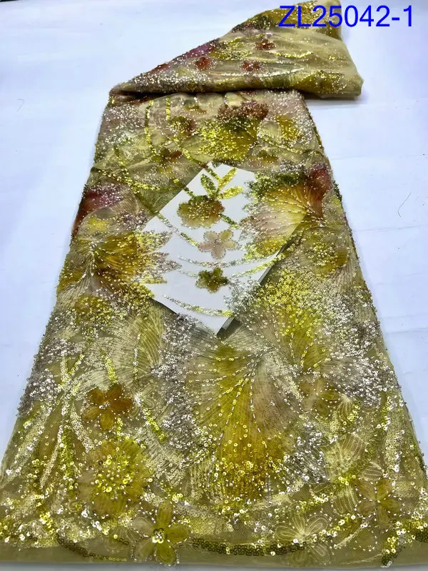 African Lace Fabric 2026 Sequins Beaded Embroidery Nigerian Bridal High Quality French Tulle Lace Fabric For women dress
African Lace Fabric 2026 Sequins Beaded Embroidery Nigerian Bridal High Quality French Tulle Lace Fabric For women dress