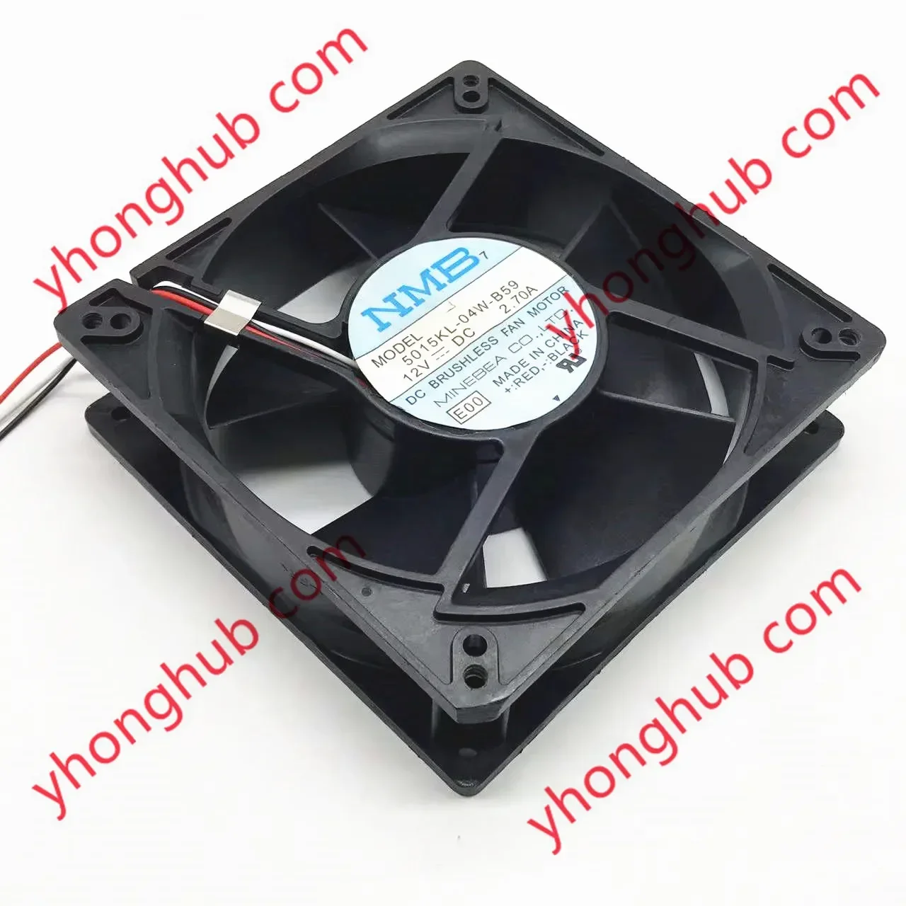 NMB-MAT 5015KL-04W-B59 E00 DC 12V 2.70A 127x127x38mm 3-Wire Server Cooling Fan
NMB-MAT 5015KL-04W-B59 E00 DC 12V 2.70A 127x127x38mm 3-Wire Server Cooling Fan