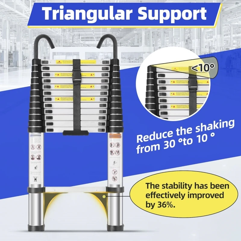 Телескопическая складная лестница 4,1 метра, легкая алюминиевая конструкция
Телескопическая складная лестница 4,1 метра, легкая алюминиевая конструкция