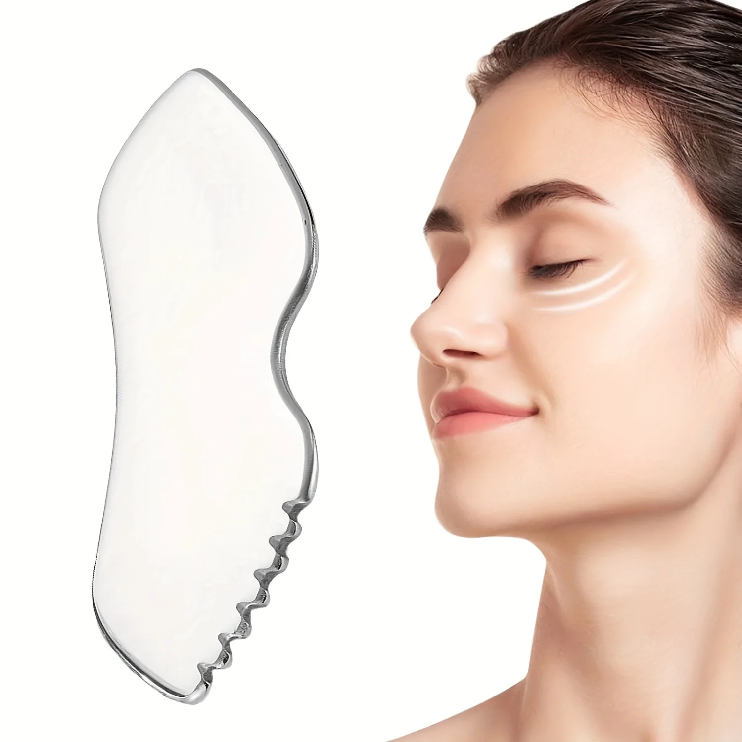 Stainless Steel Gua Sha Facial Tools Sturdy & Durable Reduce Puffiness Scraping Board for Face and Body Skin Massage
Stainless Steel Gua Sha Facial Tools Sturdy & Durable Reduce Puffiness Scraping Board for Face and Body Skin Massage