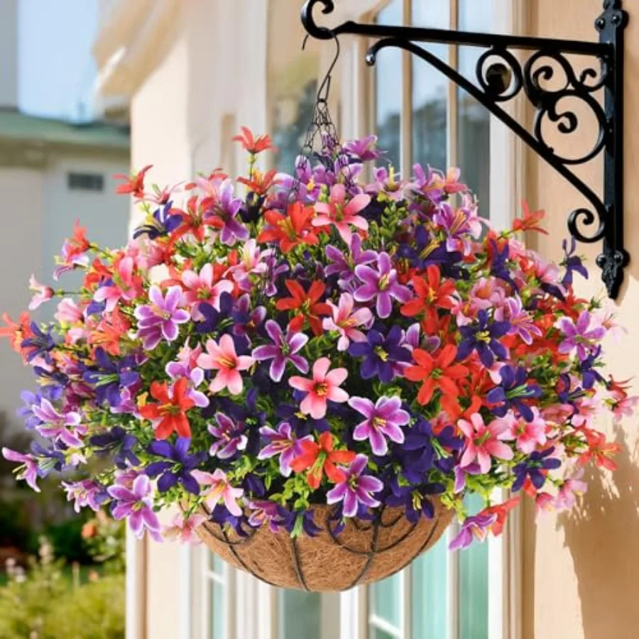 Artificial Hanging Flowers for Outdoors, 6 Bundles UV Resistant Artificial Hanging Baskets, All Weather Fake Flowers for Patio,
Artificial Hanging Flowers for Outdoors, 6 Bundles UV Resistant Artificial Hanging Baskets, All Weather Fake Flowers for Patio,