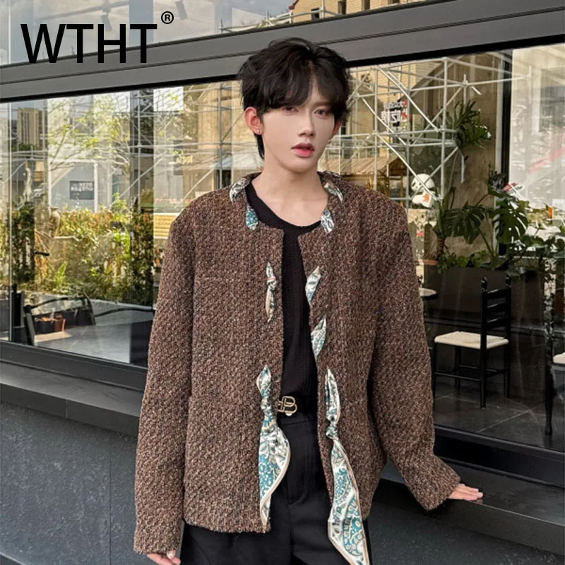 WTHT модные мужские пальто со сращенной лентой контрастного цвета, дизайнерские пальто, модная однобортная куртка с круглым воротником, мужская осень 2021, 2A1901 
WTHT модные мужские пальто со сращенной лентой контрастного цвета, дизайнерские пальто, модная однобортная куртка с круглым воротником, мужская осень 2021, 2A1901