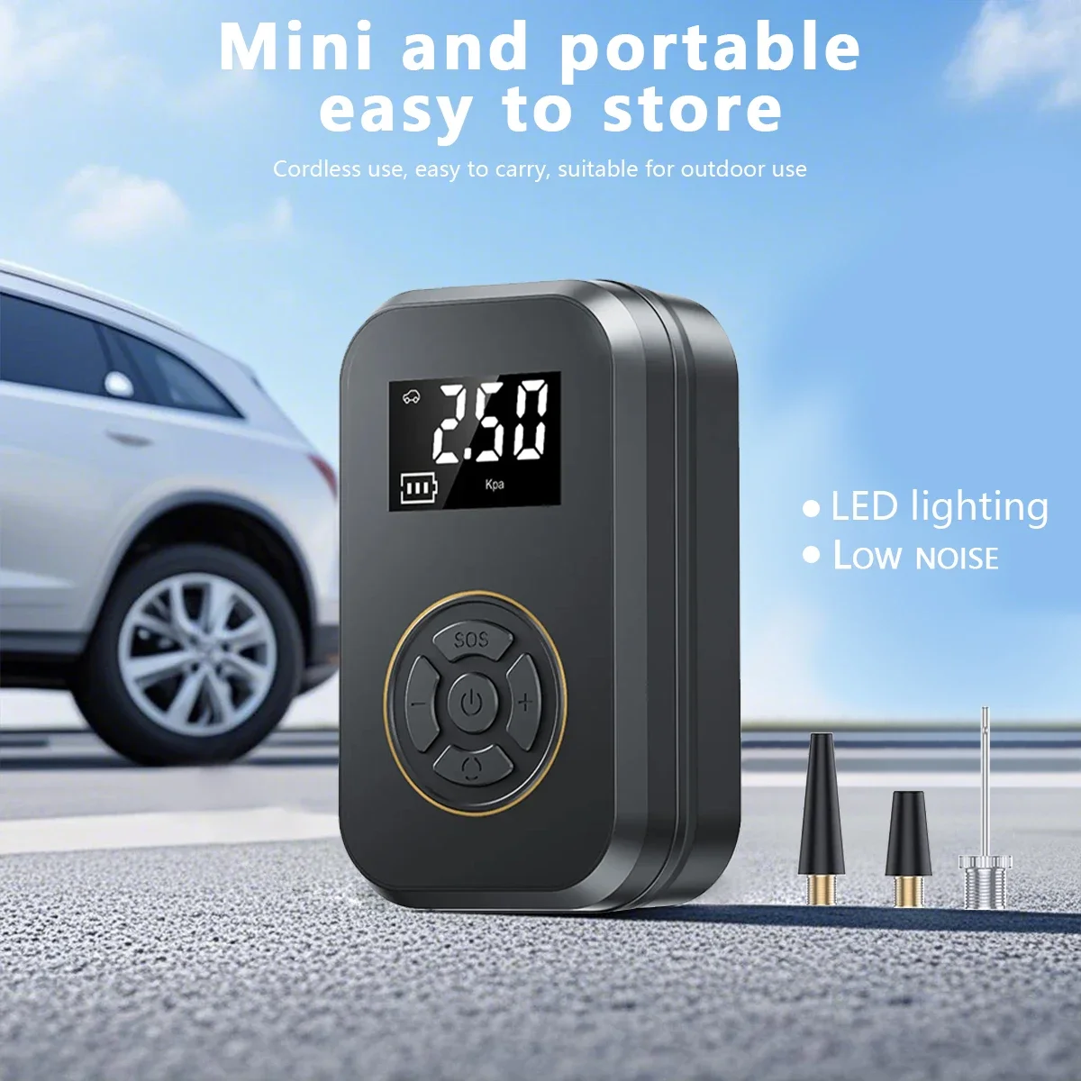 Portable Electric Tire Inflator - Rechargeable 150PSI Pump for Car/Bike/Ball & Inflatables | Fast, Digital Display
Portable Electric Tire Inflator - Rechargeable 150PSI Pump for Car/Bike/Ball & Inflatables | Fast, Digital Display