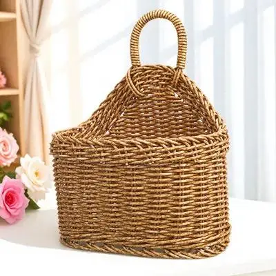 Woven Storage Basket Brown Large Space Kitchen Hanging Basket for Garlic Simple Wall Decor Plastic Storage Tool
Woven Storage Basket Brown Large Space Kitchen Hanging Basket for Garlic Simple Wall Decor Plastic Storage Tool