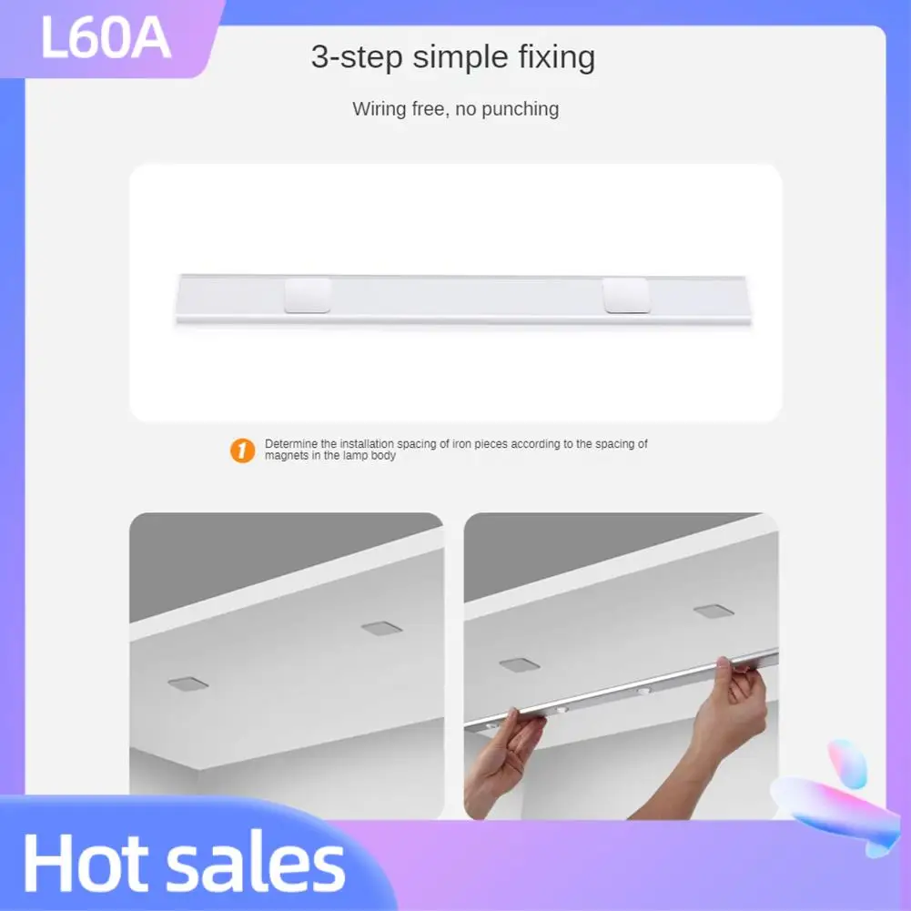 L60A LED Cabinet Light Motion Sensor Dimmable USB Charging Human Body Induction For Bedroom Entrance
L60A LED Cabinet Light Motion Sensor Dimmable USB Charging Human Body Induction For Bedroom Entrance