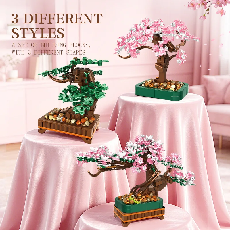 WOMA 3-in-1 Cherry Blossom Bonsai Building Blocks Preserved Bouquet Small Particle Assembled Potted Plants Home Ornament Gift
WOMA 3-in-1 Cherry Blossom Bonsai Building Blocks Preserved Bouquet Small Particle Assembled Potted Plants Home Ornament Gift