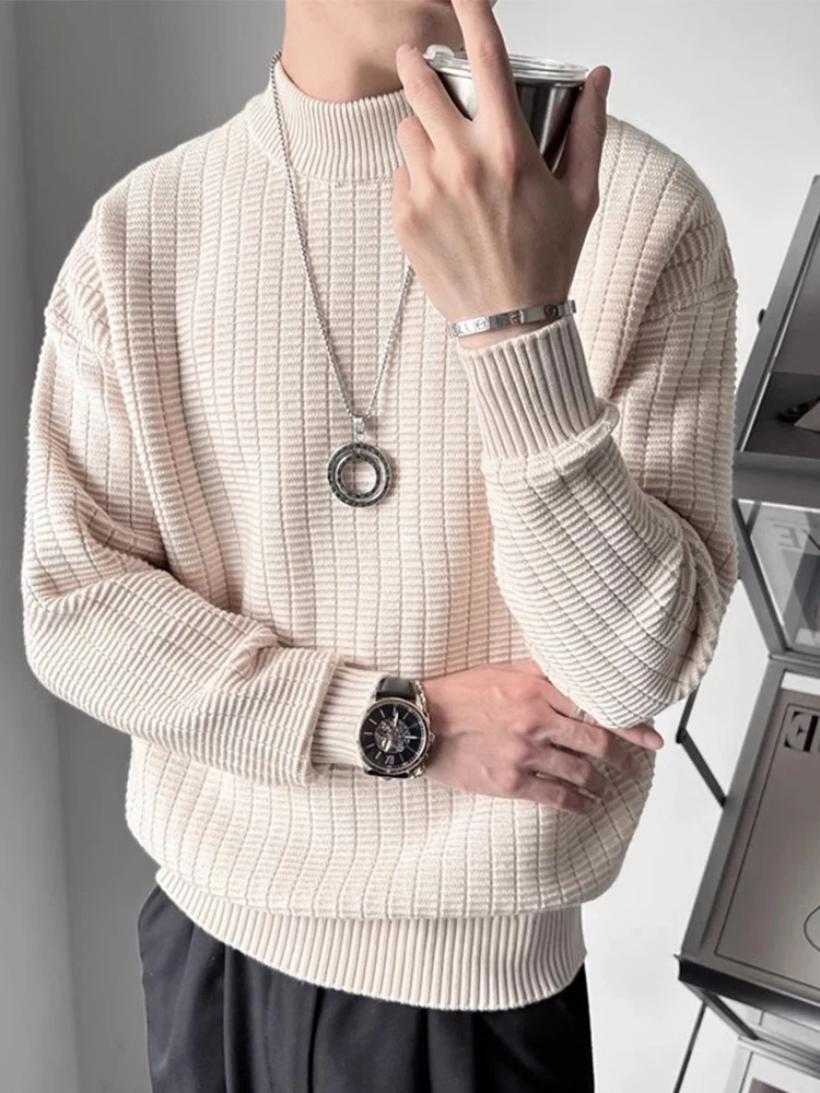 Мужской свитер крупной вязки с высоким воротом, осенне-зимний, корейский стиль, базовый трикотаж для ношения под одеждой
Мужской свитер крупной вязки с высоким воротом, осенне-зимний, корейский стиль, базовый трикотаж для ношения под одеждой
