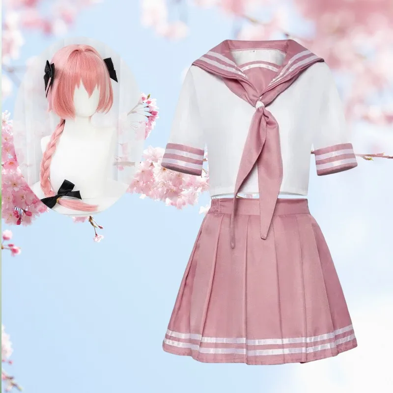 Anime Astolfo Cosplay Costume Pink School Uniform JK Shirt Top Skirt Dress Wig Full Set for Women Role Play Outfit Party
Anime Astolfo Cosplay Costume Pink School Uniform JK Shirt Top Skirt Dress Wig Full Set for Women Role Play Outfit Party