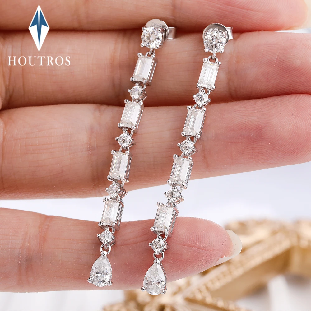 6.08CT круглые серьги-капли изумрудной огранки и груши с муассанитом, серебро 925 пробы, длинная кисточка, висячие серьги с несколькими камнями, ювелирные изделия
6.08CT круглые серьги-капли изумрудной огранки и груши с муассанитом, серебро 925 пробы, длинная кисточка, висячие серьги с несколькими камнями, ювелирные изделия