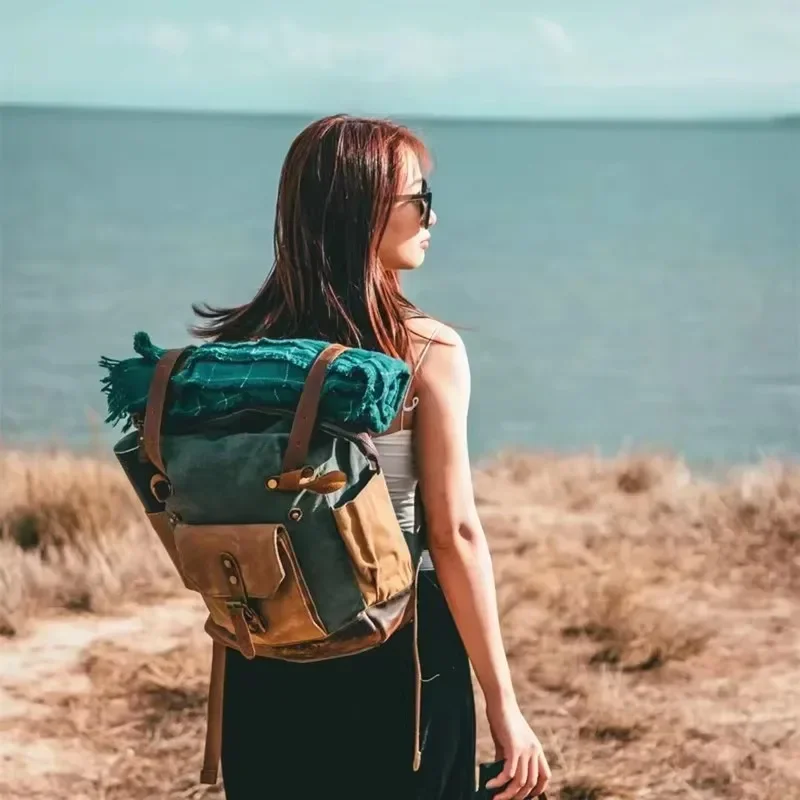 Винтажный рюкзак из водонепроницаемого холста с эффектом батик и отделкой из натуральной кожи, для путешествий на открытом воздухе, вместительная сумка для ноутбука, женский рюкзак большой вместимости
Винтажный рюкзак из водонепроницаемого холста с эффектом батик и отделкой из натуральной кожи, для путешествий на открытом воздухе, вместительная сумка для ноутбука, женский рюкзак большой вместимости