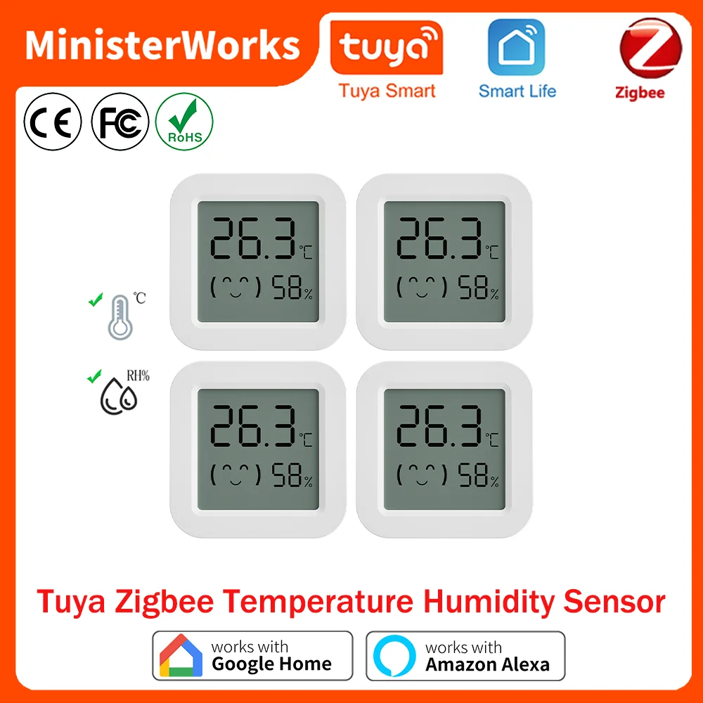 Tuya Smart Zigbee Temperature Humidity Sensor Smart Home Mini thermometer Supports Alexa Google Home Requires Tuya Zigbee Hub
Tuya Smart Zigbee Temperature Humidity Sensor Smart Home Mini thermometer Supports Alexa Google Home Requires Tuya Zigbee Hub