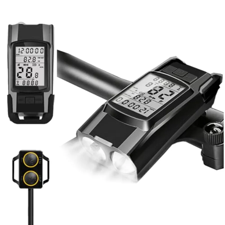 Многофункциональный беспроводной велокомпьютер 3-в-1 с фонарем 800 лм, звуковым сигналом, спидометром и одометром (MPH/KM/H), водонепроницаемый
Многофункциональный беспроводной велокомпьютер 3-в-1 с фонарем 800 лм, звуковым сигналом, спидометром и одометром (MPH/KM/H), водонепроницаемый