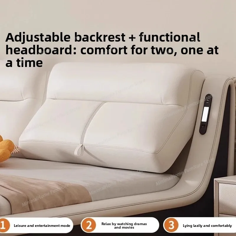 Italian Minimalist Genuine Leather Beds Modern Minimalist High-End Hotel Double Bed with Storage Design Bedroom Furniture
Italian Minimalist Genuine Leather Beds Modern Minimalist High-End Hotel Double Bed with Storage Design Bedroom Furniture