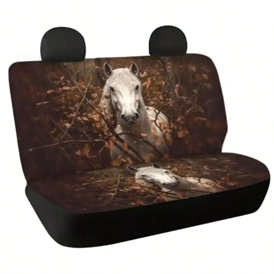 Universal Car Rear Seat Cover With White Horse Forest Print For SUV Sedan Truck
Universal Car Rear Seat Cover With White Horse Forest Print For SUV Sedan Truck