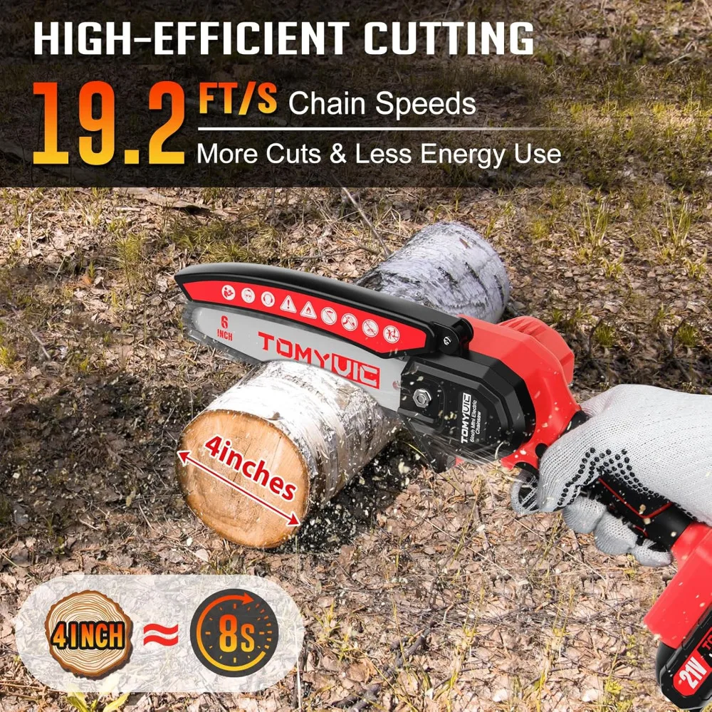 Electric 6 Inch Mini Small Cordless Battery Powered Handheld Chainsaw With Charger For Trimming On Tree Branches, Wood Cutting
Electric 6 Inch Mini Small Cordless Battery Powered Handheld Chainsaw With Charger For Trimming On Tree Branches, Wood Cutting