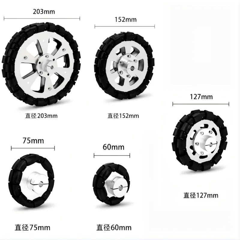 40Kg Load Omnidirectional Wheel Caster Tires 127mm 152mm 203mm Omni Wheel with Flange Coupling Robot ROS Platform Robot Wheel
40Kg Load Omnidirectional Wheel Caster Tires 127mm 152mm 203mm Omni Wheel with Flange Coupling Robot ROS Platform Robot Wheel